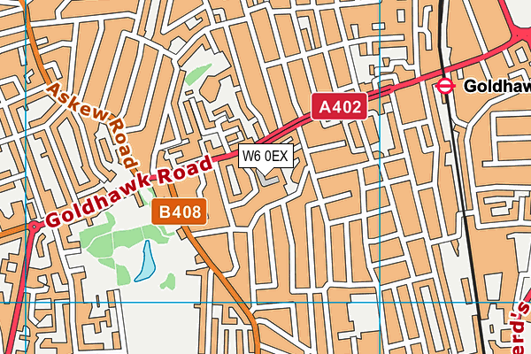 W6 0EX map - OS VectorMap District (Ordnance Survey)