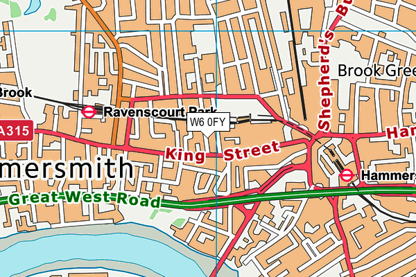 W6 0FY map - OS VectorMap District (Ordnance Survey)