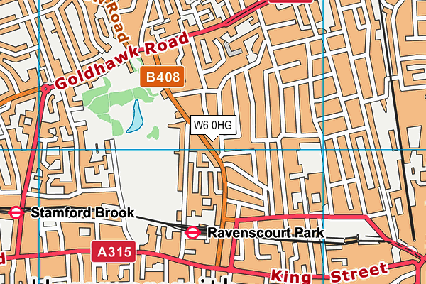W6 0HG map - OS VectorMap District (Ordnance Survey)