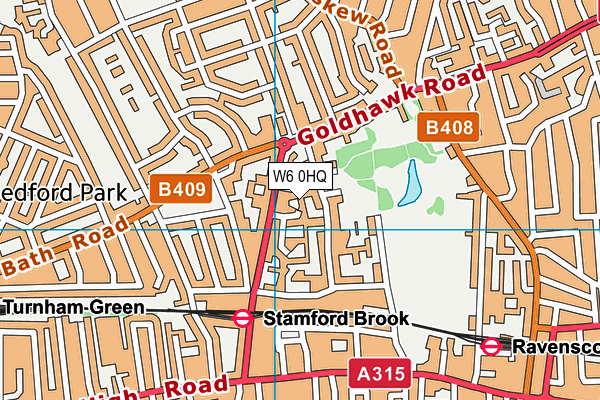 W6 0HQ map - OS VectorMap District (Ordnance Survey)