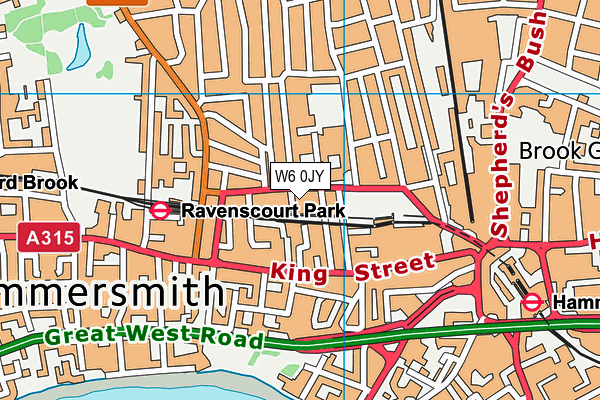 W6 0JY map - OS VectorMap District (Ordnance Survey)