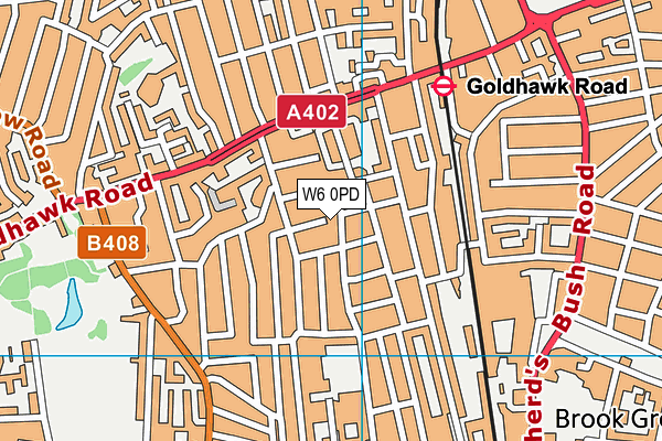 W6 0PD map - OS VectorMap District (Ordnance Survey)