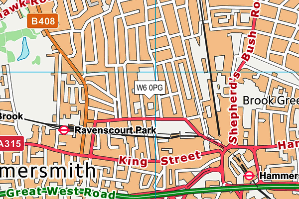 The Godolphin and Latymer School map (W6 0PG) - OS VectorMap District (Ordnance Survey)