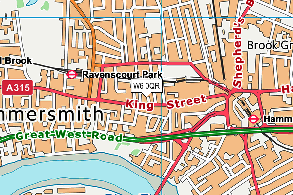 W6 0QR map - OS VectorMap District (Ordnance Survey)