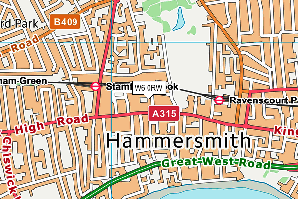 W6 0RW map - OS VectorMap District (Ordnance Survey)