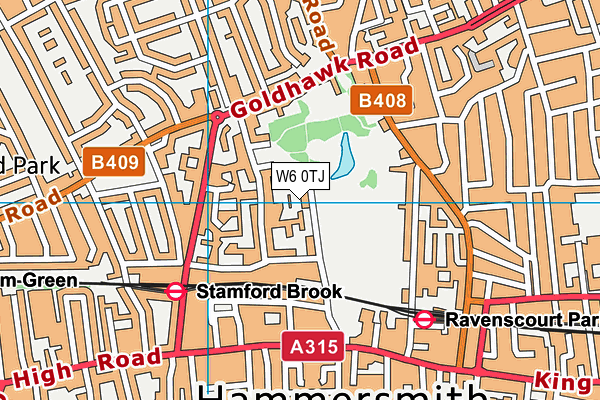 Ravenscourt Park map (W6 0TJ) - OS VectorMap District (Ordnance Survey)
