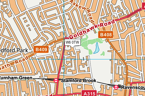 W6 0TW map - OS VectorMap District (Ordnance Survey)