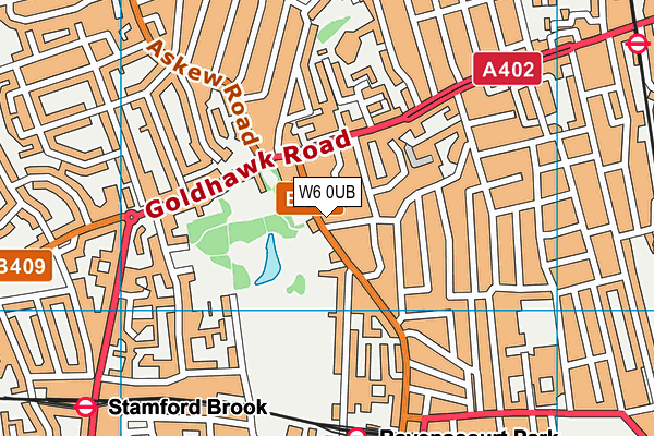 W6 0UB map - OS VectorMap District (Ordnance Survey)