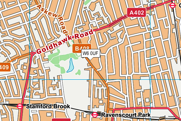 W6 0UF map - OS VectorMap District (Ordnance Survey)