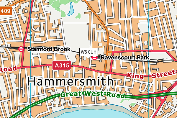 W6 0UH map - OS VectorMap District (Ordnance Survey)