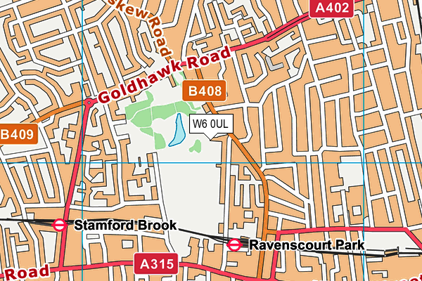 W6 0UL map - OS VectorMap District (Ordnance Survey)