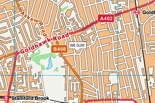 W6 0UW map - OS VectorMap District (Ordnance Survey)