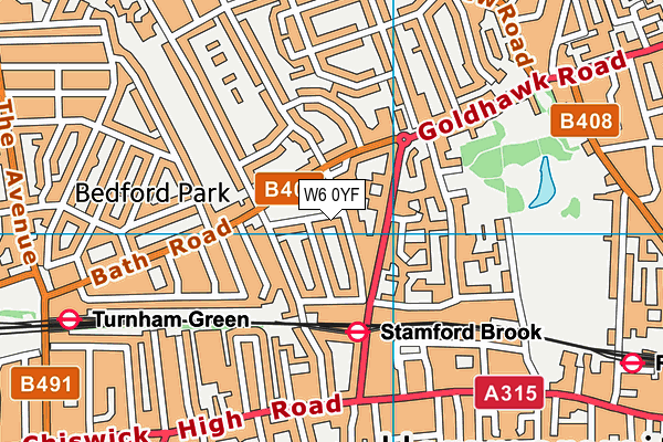 W6 0YF map - OS VectorMap District (Ordnance Survey)