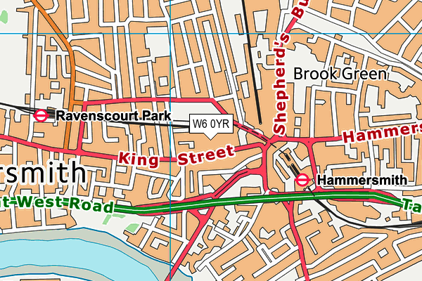 W6 0YR map - OS VectorMap District (Ordnance Survey)