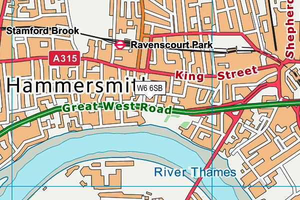 W6 6SB map - OS VectorMap District (Ordnance Survey)