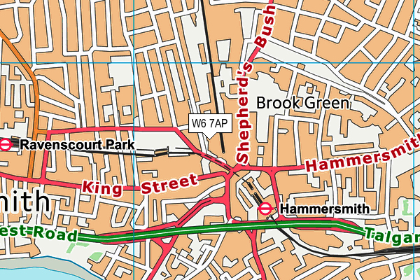 W6 7AP map - OS VectorMap District (Ordnance Survey)