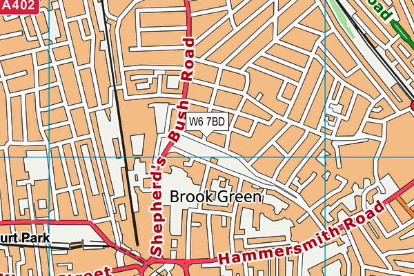 W6 7BD map - OS VectorMap District (Ordnance Survey)