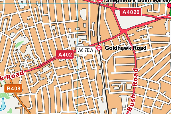 W6 7EW map - OS VectorMap District (Ordnance Survey)