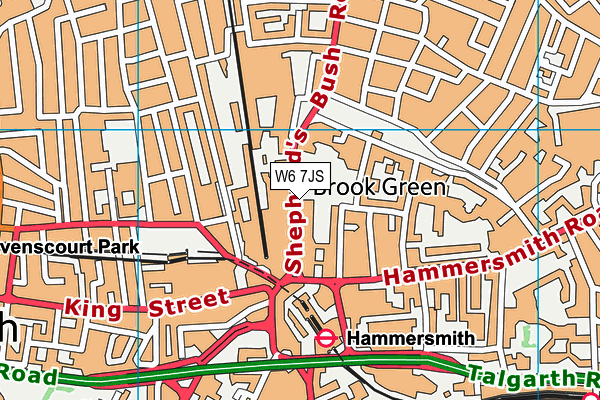 W6 7JS map - OS VectorMap District (Ordnance Survey)