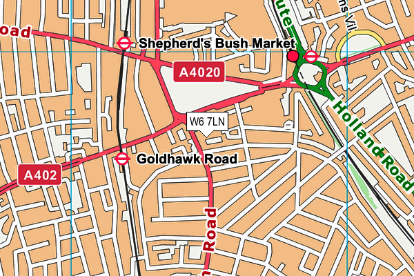 New Grampians Squash Club (Closed) map (W6 7LN) - OS VectorMap District (Ordnance Survey)
