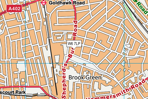 W6 7LP map - OS VectorMap District (Ordnance Survey)