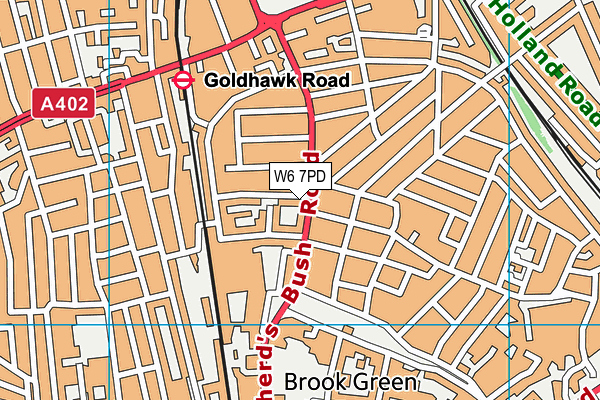 W6 7PD map - OS VectorMap District (Ordnance Survey)