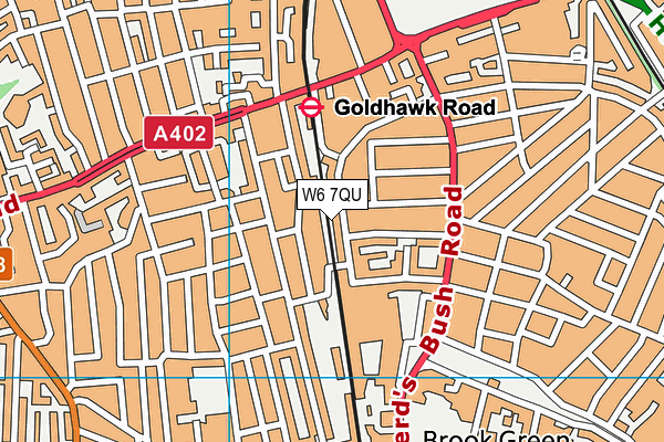 W6 7QU map - OS VectorMap District (Ordnance Survey)