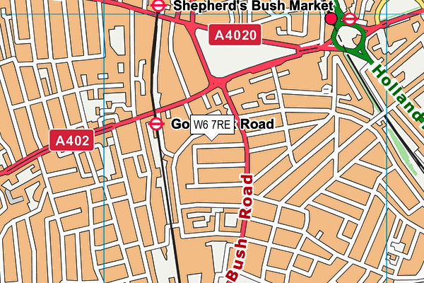 W6 7RE map - OS VectorMap District (Ordnance Survey)