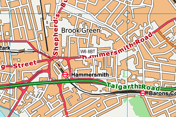 Virgin Active (Hammersmith) (Closed) map (W6 8BT) - OS VectorMap District (Ordnance Survey)