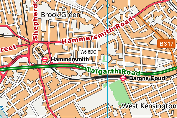 W6 8DQ map - OS VectorMap District (Ordnance Survey)