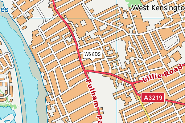 W6 8DS map - OS VectorMap District (Ordnance Survey)