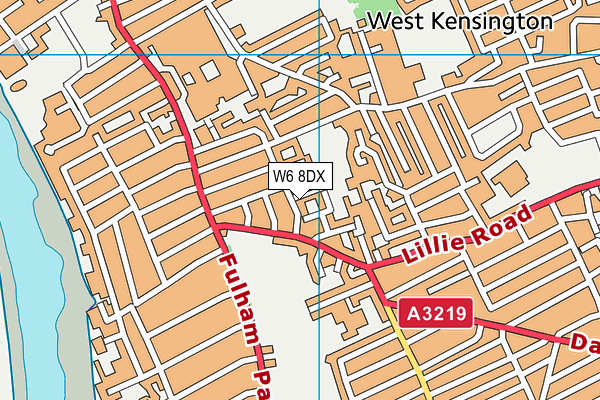 W6 8DX map - OS VectorMap District (Ordnance Survey)
