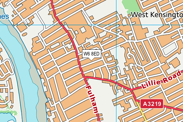 W6 8ED map - OS VectorMap District (Ordnance Survey)