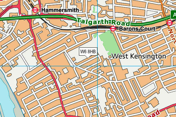 W6 8HB map - OS VectorMap District (Ordnance Survey)