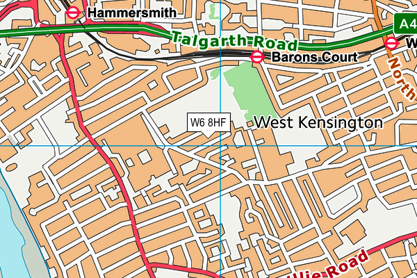W6 8HF map - OS VectorMap District (Ordnance Survey)