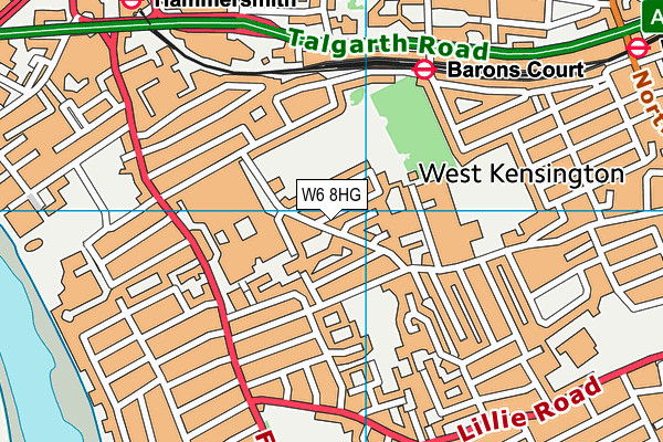 W6 8HG map - OS VectorMap District (Ordnance Survey)