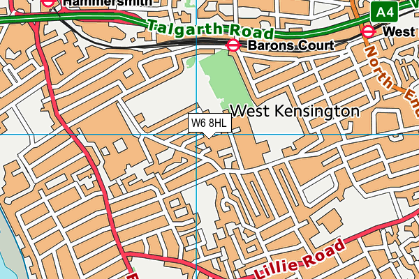W6 8HL map - OS VectorMap District (Ordnance Survey)