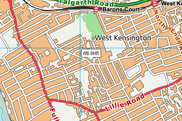 W6 8HR map - OS VectorMap District (Ordnance Survey)
