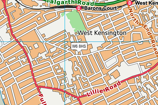 W6 8HS map - OS VectorMap District (Ordnance Survey)