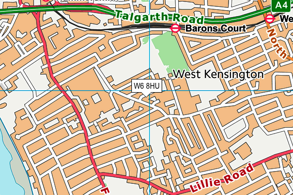 W6 8HU map - OS VectorMap District (Ordnance Survey)