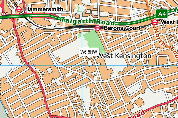 W6 8HW map - OS VectorMap District (Ordnance Survey)