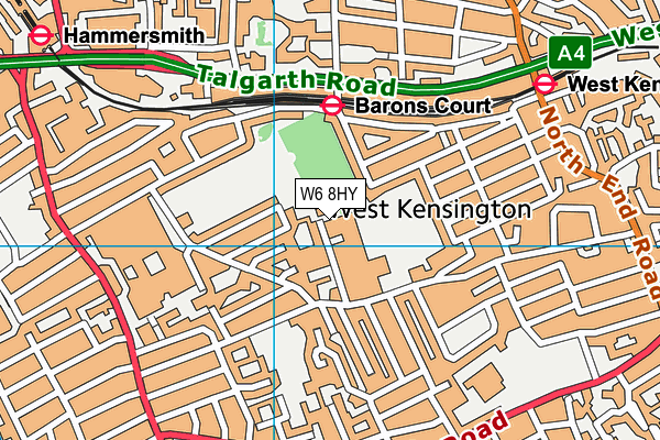 W6 8HY map - OS VectorMap District (Ordnance Survey)