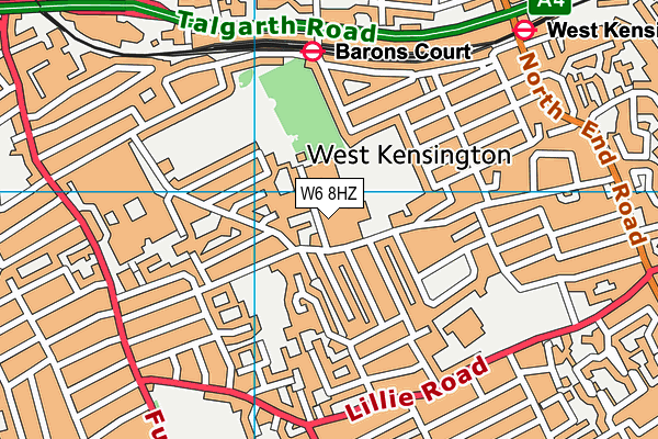 W6 8HZ map - OS VectorMap District (Ordnance Survey)