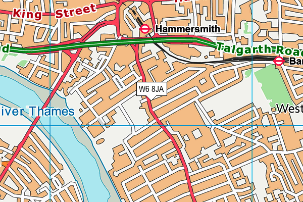 Jetts Hammersmith map (W6 8JA) - OS VectorMap District (Ordnance Survey)