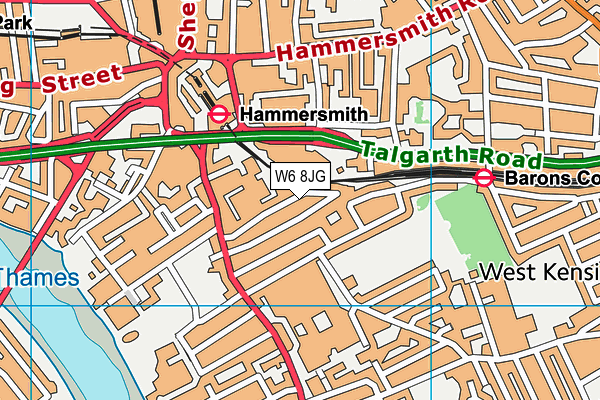 W6 8JG map - OS VectorMap District (Ordnance Survey)