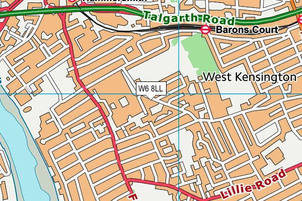 W6 8LL map - OS VectorMap District (Ordnance Survey)
