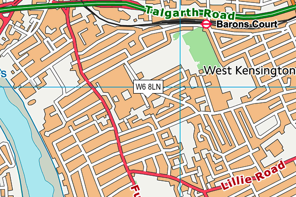 W6 8LN map - OS VectorMap District (Ordnance Survey)