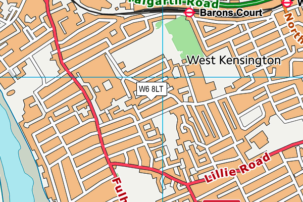 W6 8LT map - OS VectorMap District (Ordnance Survey)