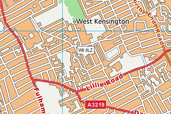 W6 8LZ map - OS VectorMap District (Ordnance Survey)