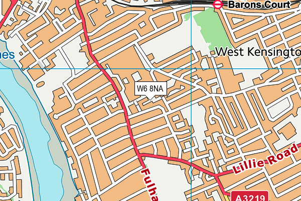 W6 8NA map - OS VectorMap District (Ordnance Survey)